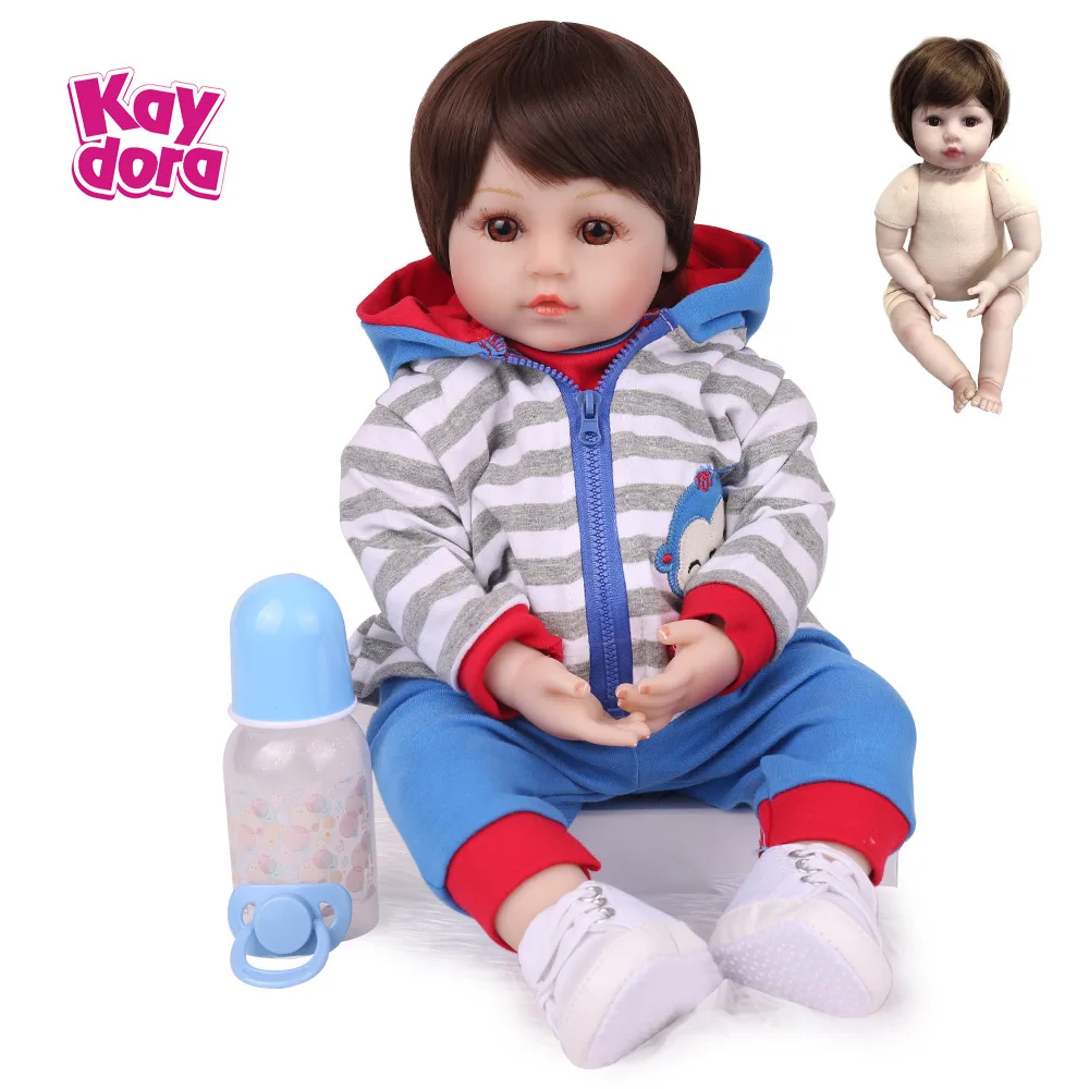 Silicone Reborn Baby Soft Dolls 18inch 48cm Bebe Alive Realistic Boneca Cute Menino Boy Toddler Kids Playmates Birthday Gifts | Игрушки и