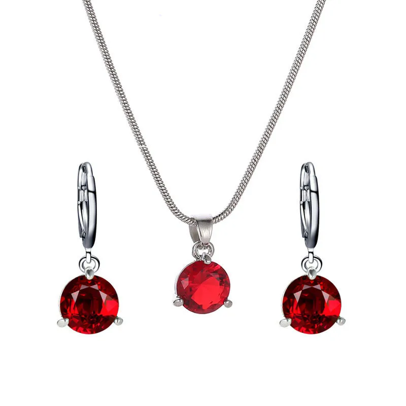 3pcs/set Jewelry Sets Women Waterdrop Rhinestone Pendant Necklace Hook Earrings Bridal Wedding Jewelry Sets Gift