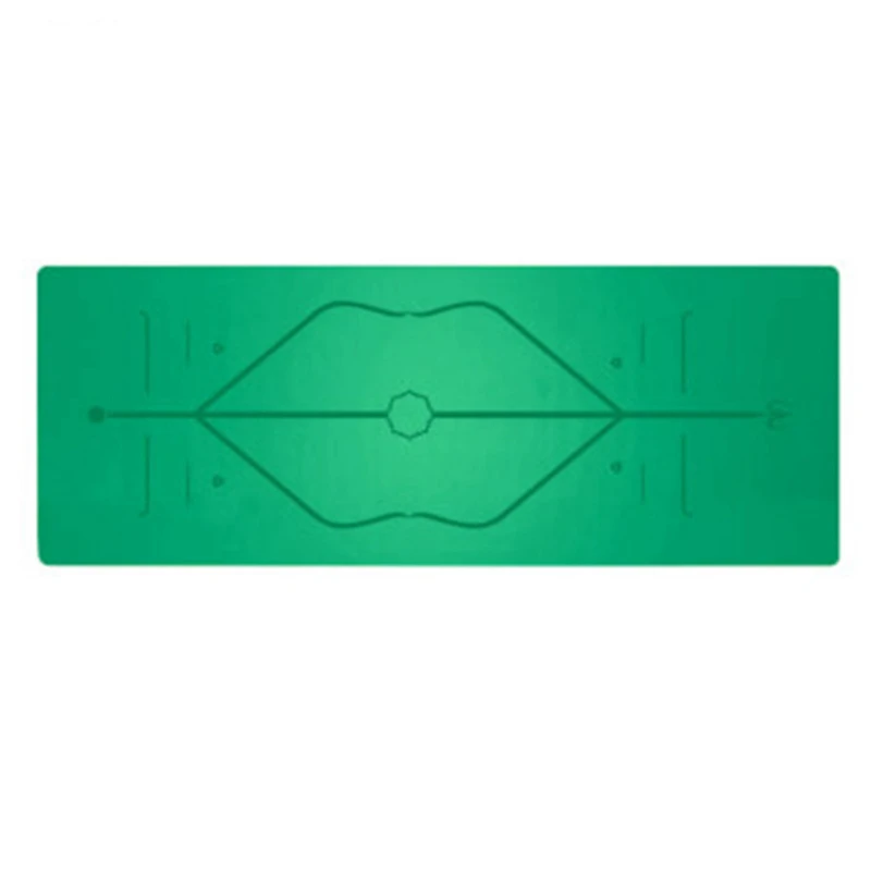 1830*610*6 мм ТПЭ Коврик для йоги с позиционной линией нескользящий коврик для начинающих экологический фитнес гимнастический коврик Домашний коврик - Цвет: Green