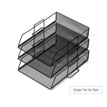 

Stackable Desk File Document Letter Tray Organizer Mesh Collection Storage Organize paper and file folders for Home Office