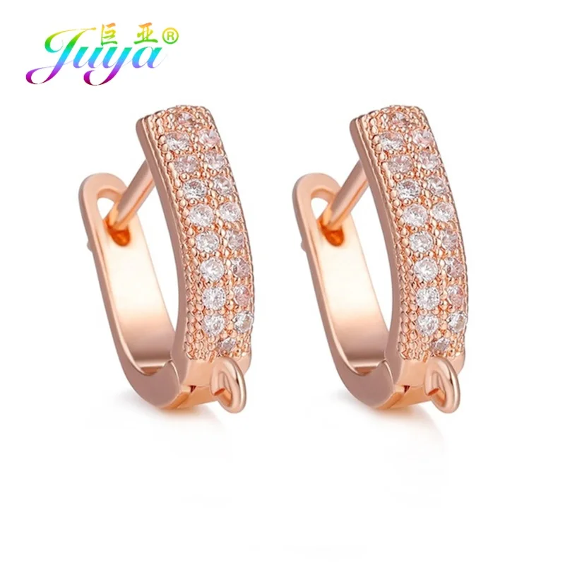 Juya DIY Errings компоненты поставки креативный крепеж основа Серьги Крючки Аксессуары для Модные серьги ювелирных изделий - Цвет: Rose Gold
