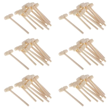 

60 Pieces Wooden Hammer Mallet 140x43x19mm Cr ab Lobster Seafood Crackers