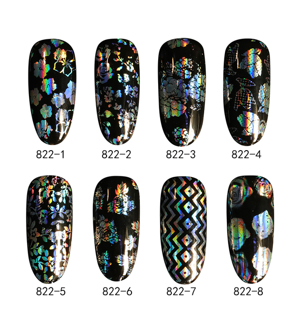 pieces Set Nail Leaf Stickers Varnish Mix Rose Flower Transfer Foil Nails Decal Cursors For Nail Art Decoration Manicure Desi