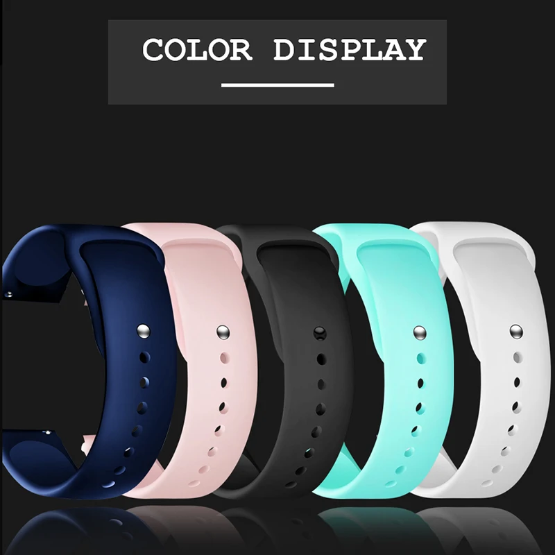 Silicone strap black wrist for smart watch with bracelet head 20mm white blue pink | Электроника