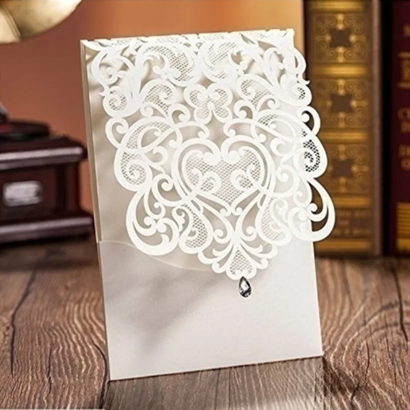  Laser Cut Wedding Invitations Kits 10 Packs Laser Cut Wedding Invitations for WeddingBirthday Parti - 4.00004E+12
