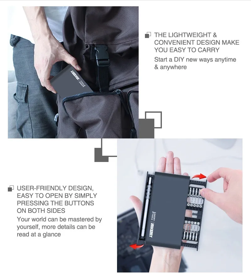New Product JM-8170 Portable DIY Electronic Maintenance Magic Screwdriver Box Kit with Replaceable Driver Bits for Home Repair