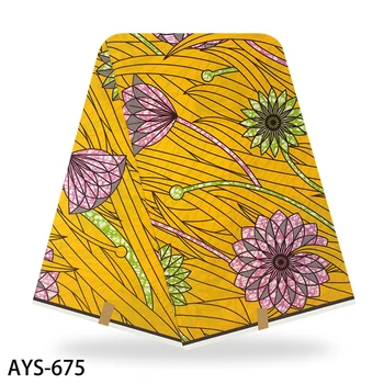 

New Veritable African Wax 100% Cotton Ghana Wax 6 Yards 2020 High Quality Wax Prints Nigeria Ankara Wax Material AYS-675-694