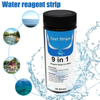 

Pool Water Test Strips 9 in 1 Water Quality Chemistry Test Strips 50pcs/bottle accessorios para limpiar alvercas WY521