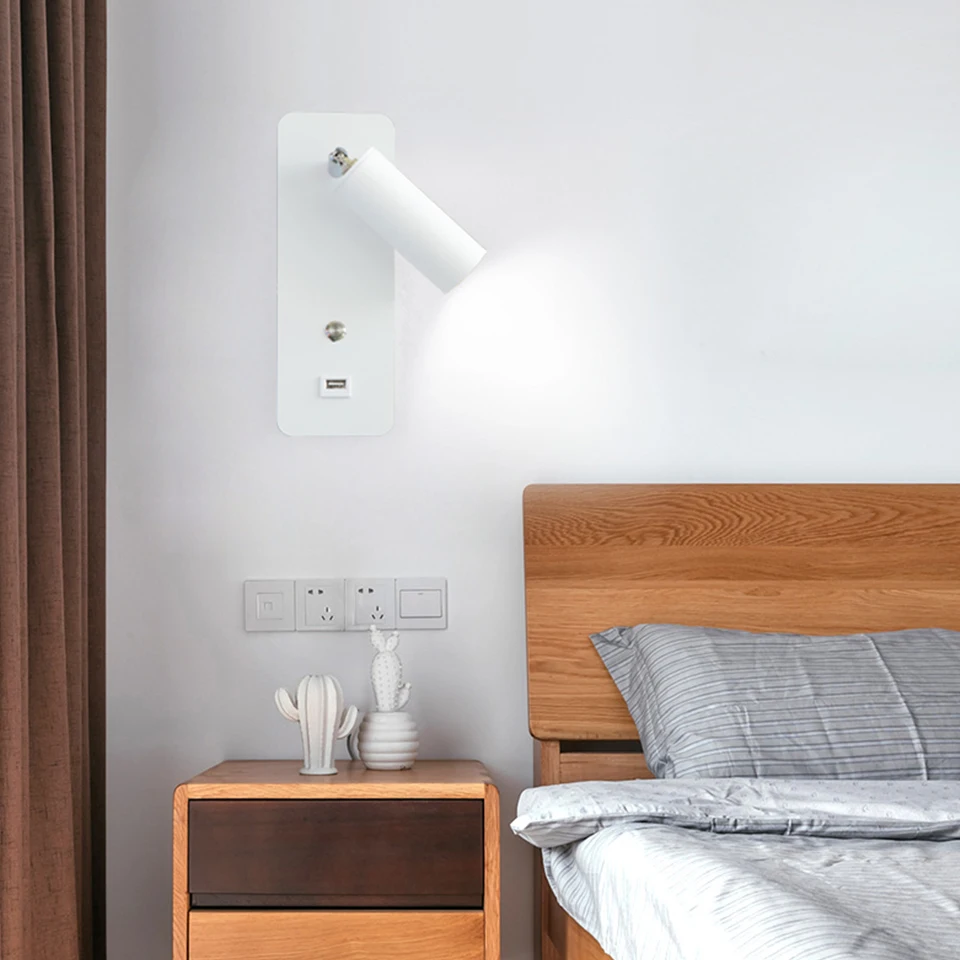 Headboard Wall Lights Next To Bed Embedded LED Reading Wall Lamp
