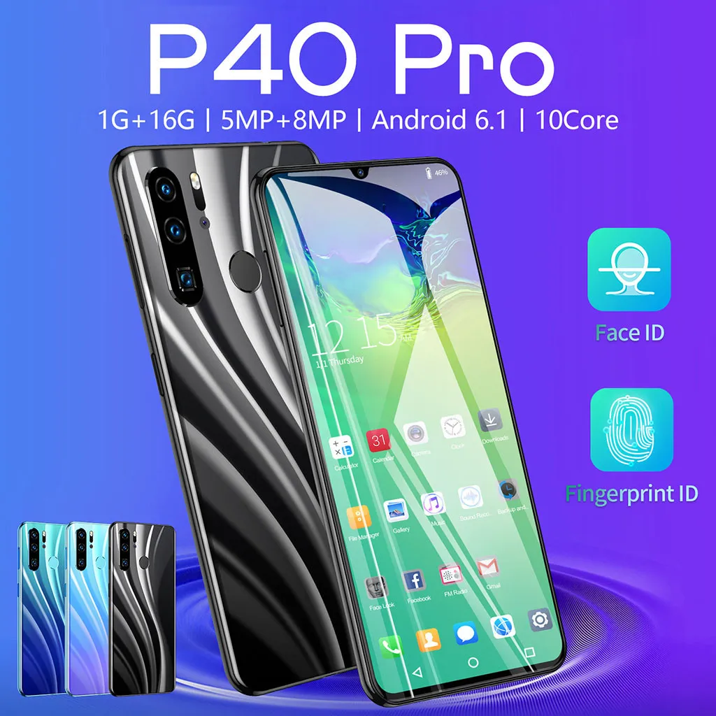 P40 PRO четырехъядерный 6,3 дюймов 8 Мп камера Android 6,1 1G+ 16G gps 3g мобильный телефон 3300 мАч батарея долгое время ожидания смартфон