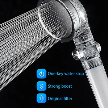 

Universal Anion Shower Head Water Saving Bath Rain Showers Filter Hand-Held High Pressure Showerhead Home Bathroom Accessories
