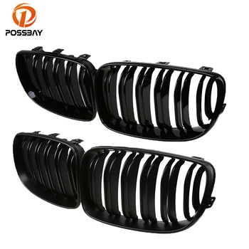 

POSSBAY Matte Balck Car Front Hood Center Grille Grill for BMW 1-Series E81 120i/123d/130i/116d 3-door 2007-2011 Gloss Black