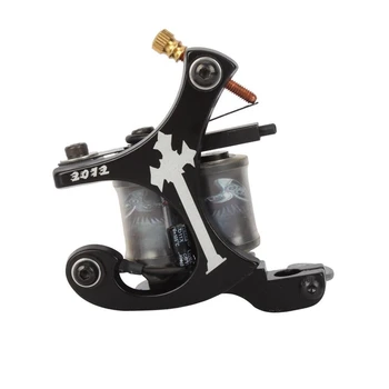 

New Black 10 Wrap Coils Iron Alloy Tattoo Machine Shader Gun