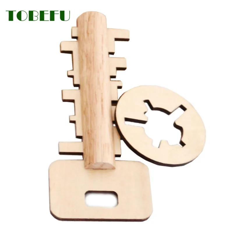 TOBEFU Creative Wooden Unlock Puzzle Key Toys Kong Ming Lock For Kids Stress Release Children Intellectual Educational Gifts | Игрушки и
