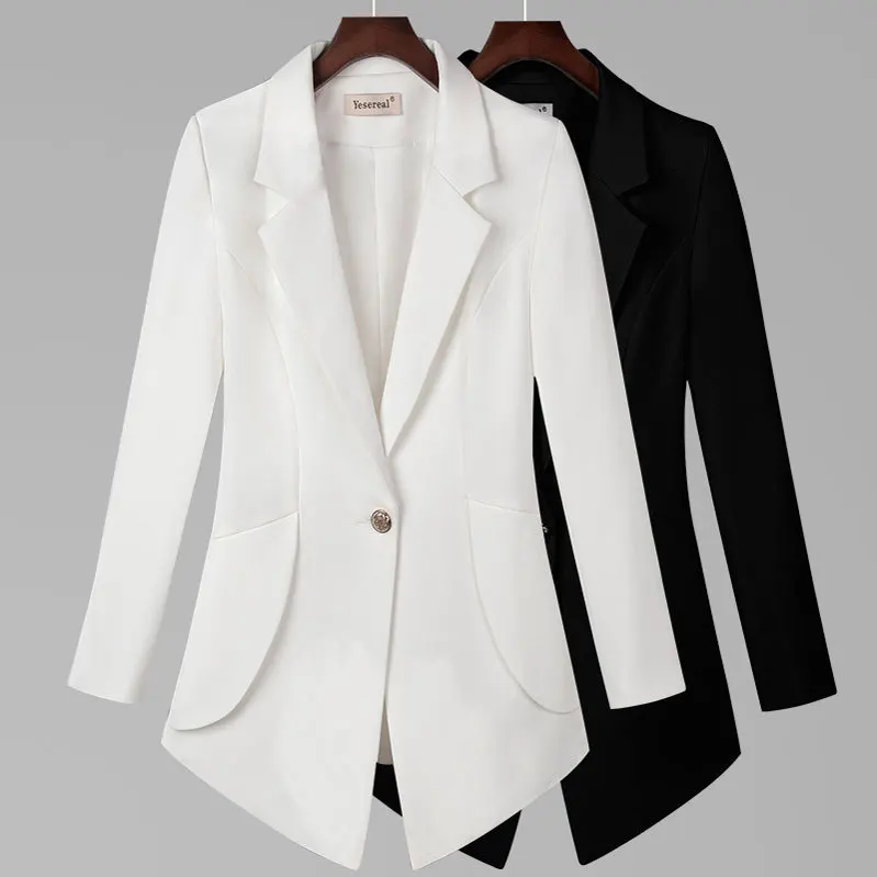 

Yesereal Small Suit WOMEN'S Coat Spring And Autumn New Style 200 of Fat Mm Plus-sized Ol Career Work Clothes