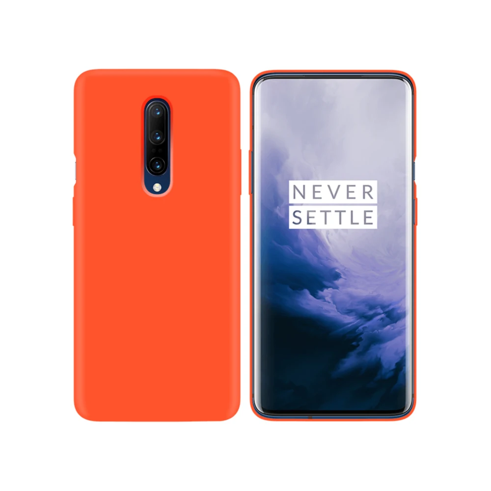 Orange Для OnePlus 7 Pro Чехол жидкий силиконовый Мягкий противоударный чехол для OnePlus 7T Pro Чехол TPU полная защита для Oneplus 6 6T чехол - Цвет: Orange