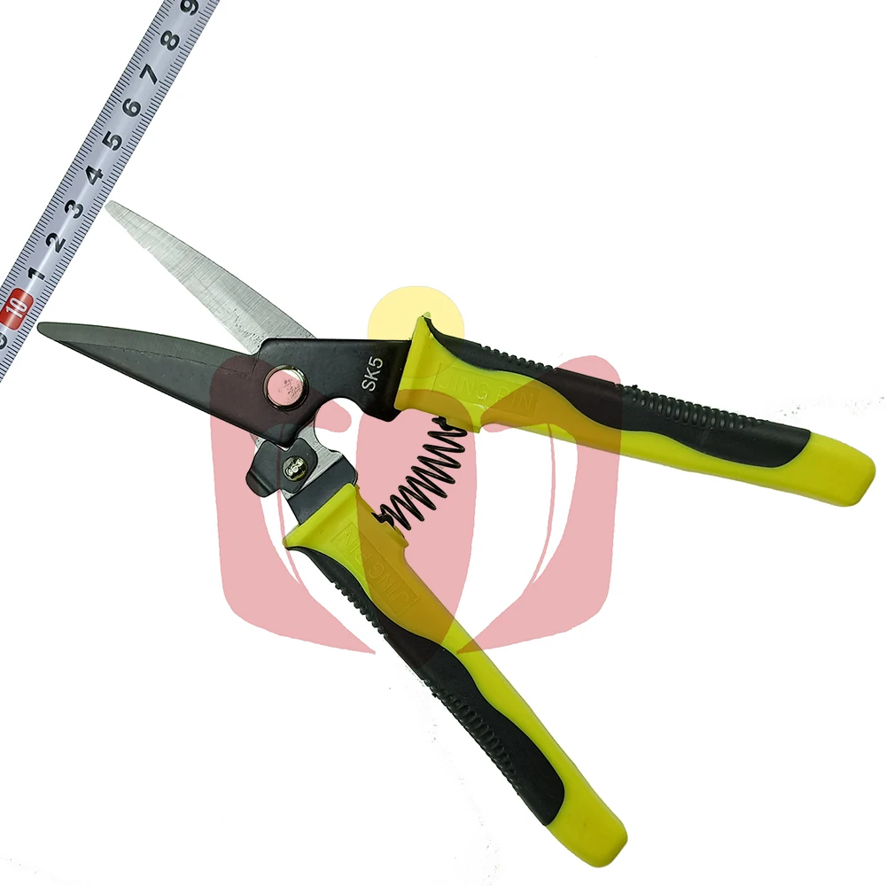 8" 200mm Snips Plastic Handle Curved Cut Sheet Metal Heavy Duty Shear Scissors For Cutting Iron High Quality