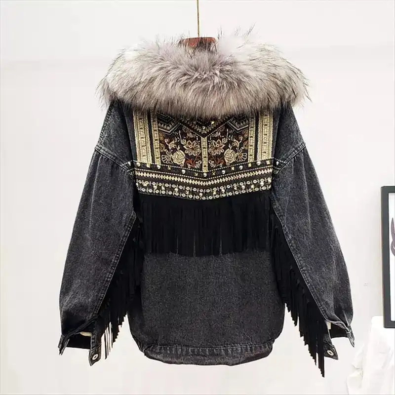 col fourrure amovible pour manteau