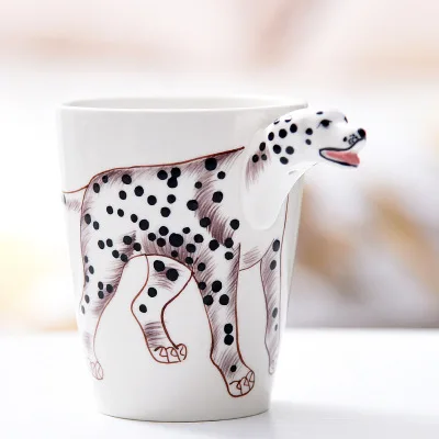 3D креативная 400 рюмка, мл в форме животного, ручная нарисованная олень, жираф, скот, обезьяна, собака, ждущая конь, подарок керамическая кружка для кофе, молока - Цвет: 10