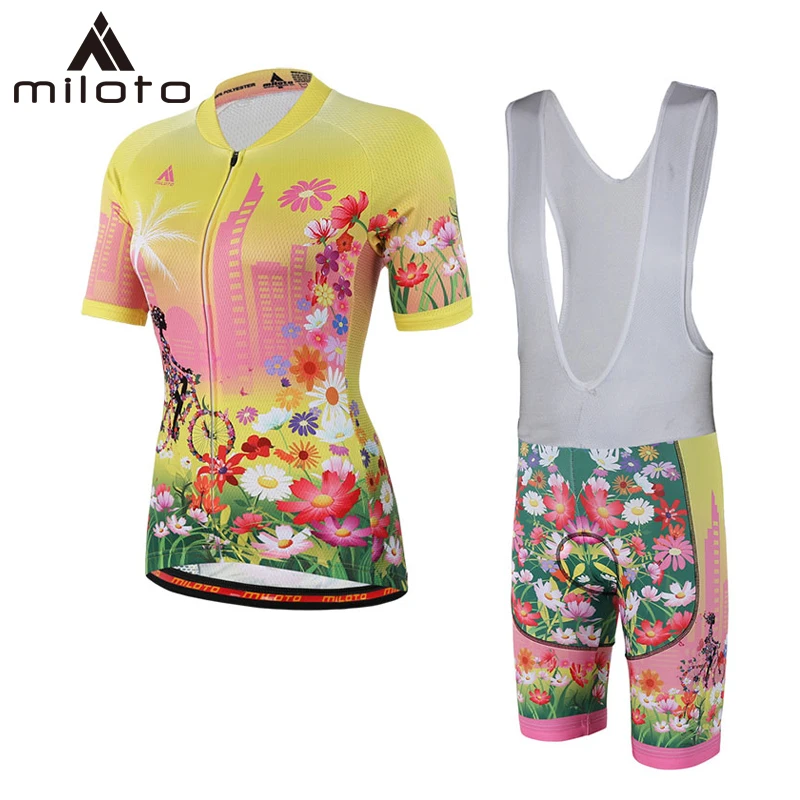 

Miloto Women Short Cycling Suits Ropa Ciclismo Summer Road Bike Clothes Lady Triathlon Uniform Breathale Mtb Cycling Clothing