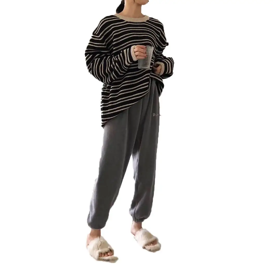 

Women Casual Elastic Waist Letter Print Ankle Length Soft Mid Pajama Autumn, Winter Pants
