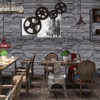 

Self-adhesive gray wallpaper Wall brick wallpaper kitchen bedroom wallpaper imitation 3D wallpaper