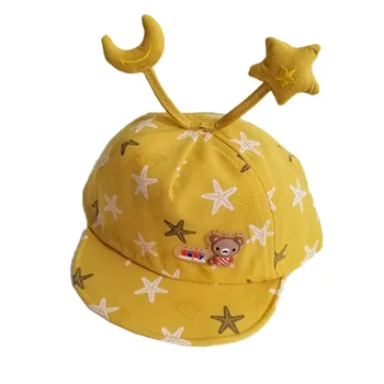 

Baby hats Children's hat new spring summer autumn cartoon stars moon boy and girl baby infants soft brimmed peaked baseball caps