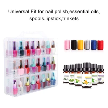 

48 Lattice Cosmetics Nail Polish Rack Display Double Holder Plastic Box Stand Case Organizer Portable Clavo Storage Art Display