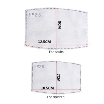 

10/30/50/100pcs PM2.5 Anti Haze Pollution Dust-proof Activated carbon Replaceable 5-Layer Filter Mouth Mask for Aults Child