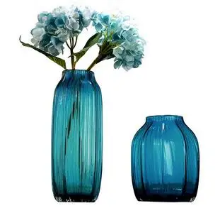 

WAVY LINE GLASS VASE MEDITERRANEAN BLUE GRAY TRANSPARENT GLASS HYDROPONIC VASE HOME RESTAURANT COUNTERTOP FLOWER ART DECORATION
