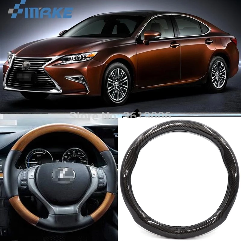 SmRKE автомобильные аксессуары для Lexus ES черный карбоновый кожаный чехол на руль спортивный гоночный автомобиль Стайлинг