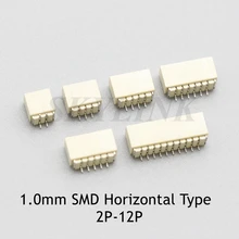 10 pces jst sh 1.0mm conector smd tipo horizontal soquete 2 p 3 p 4 p 5 p 6 p 7 p 8 p 9 p 10 p 11 p 12 p entrada lateral fio-à-placa receptáculo