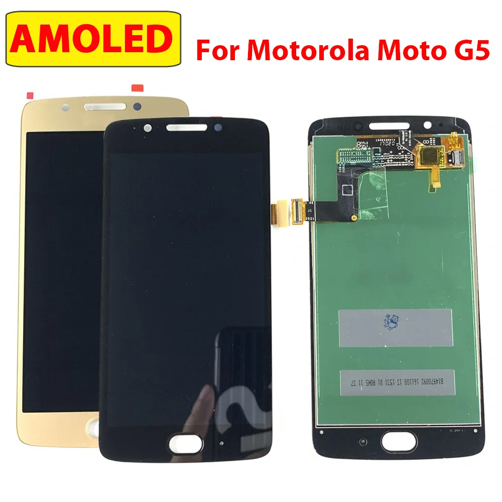 Дисплей для MOTO G5 5 0 '' черный/золотистый кодирующий преобразователь