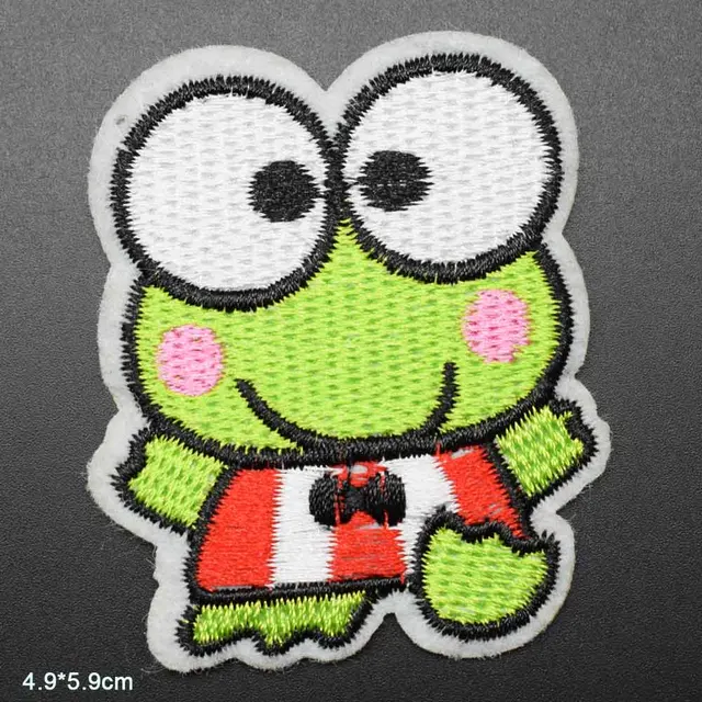 Pink Rubbit Frog on Shoulder Iron On Embroidered Clothes Patches For Girl Woman Clothing Stickers Garment Wholesa 2
