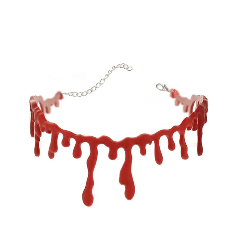Donarsei Хэллоуин ужас красный поддельные стекание крови ожерелье для женщин костюм вампира чокер косплей ожерелье Вечерние