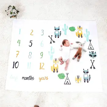 

Newborn Baby Blanket for Photo Background Monthly Growth Number Props