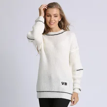 Autumn Women Casual Embroidery Sweater Stripes O Neck Lantern Sleeve Pullovers Ladies Loose Lazy Knitting Jumpers Jersey Mujer Autumn Women Casual Embroidery Sweater Stripes O Neck Lantern Sleeve Pullovers Ladies Loose Lazy Knitting Jumpers Jersey Mujer