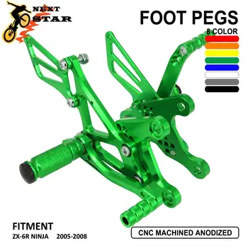 

CNC Motorcycle Adjustable Billet Foot Pegs Pedals Rest For KAWASAKI NINJA ZX6R ZX-6R ZX 6R 2005 2006 2007 2008