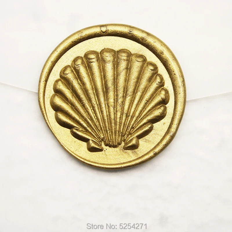 3D Shell wax seal stamp relief shell seals invitation wax seals 3D wedding shell seal Beach wedding