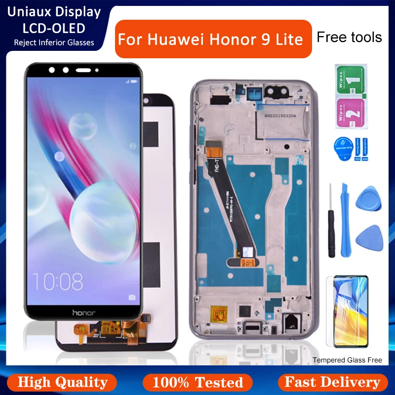 100% протестированный ЖК-дисплей для Huawei Honor 9 Lite с рамкой сенсорный экран в сборе