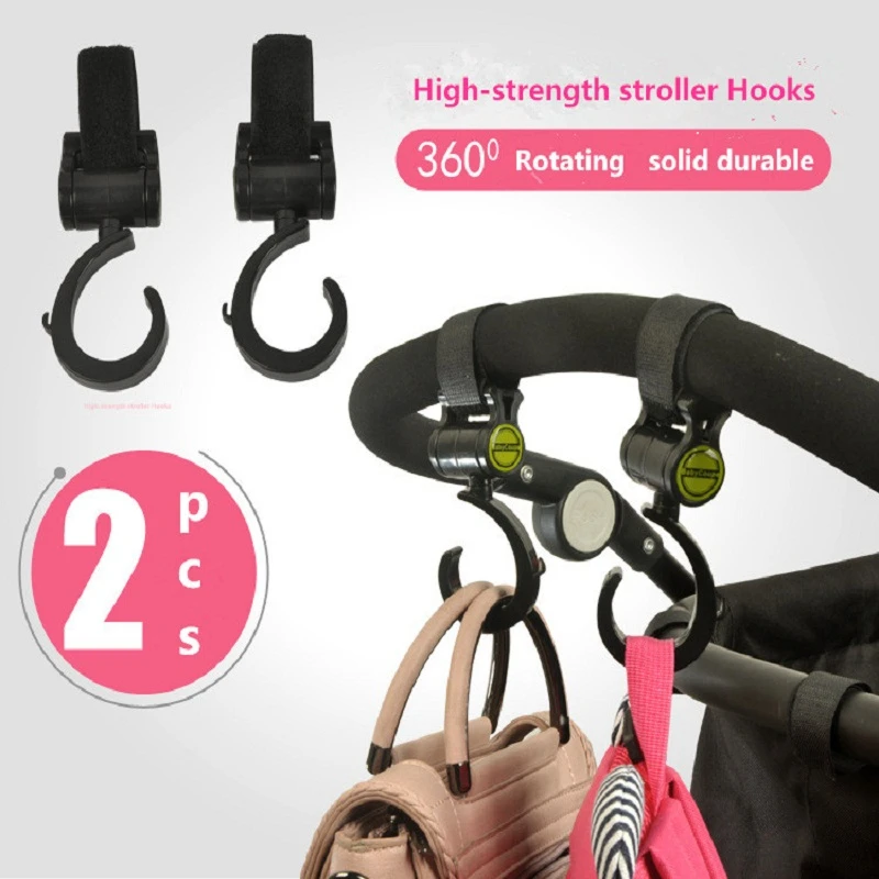 

2pcs/Set Stroller Rotate 360 Hooks Wheelchair Stroller Pram Carriage Bag Hanger Hook Baby Strollers Clip Stroller Accessories