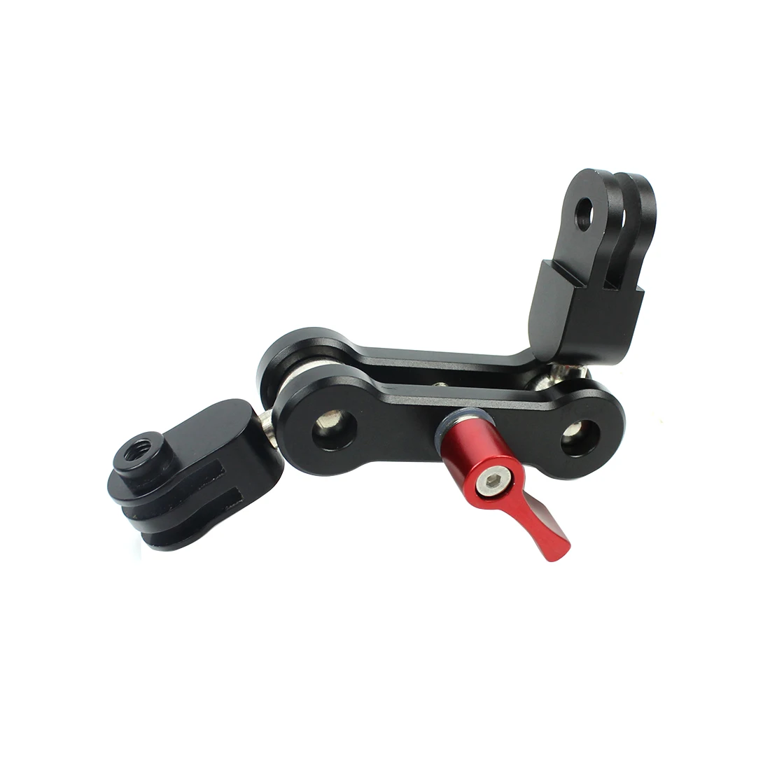 

Aluminum Alloy Magic Arm Mount Adapter Dual Head Pivot Activity Connector 360 Rotation for Gopro Action Camera for DJI Osmo