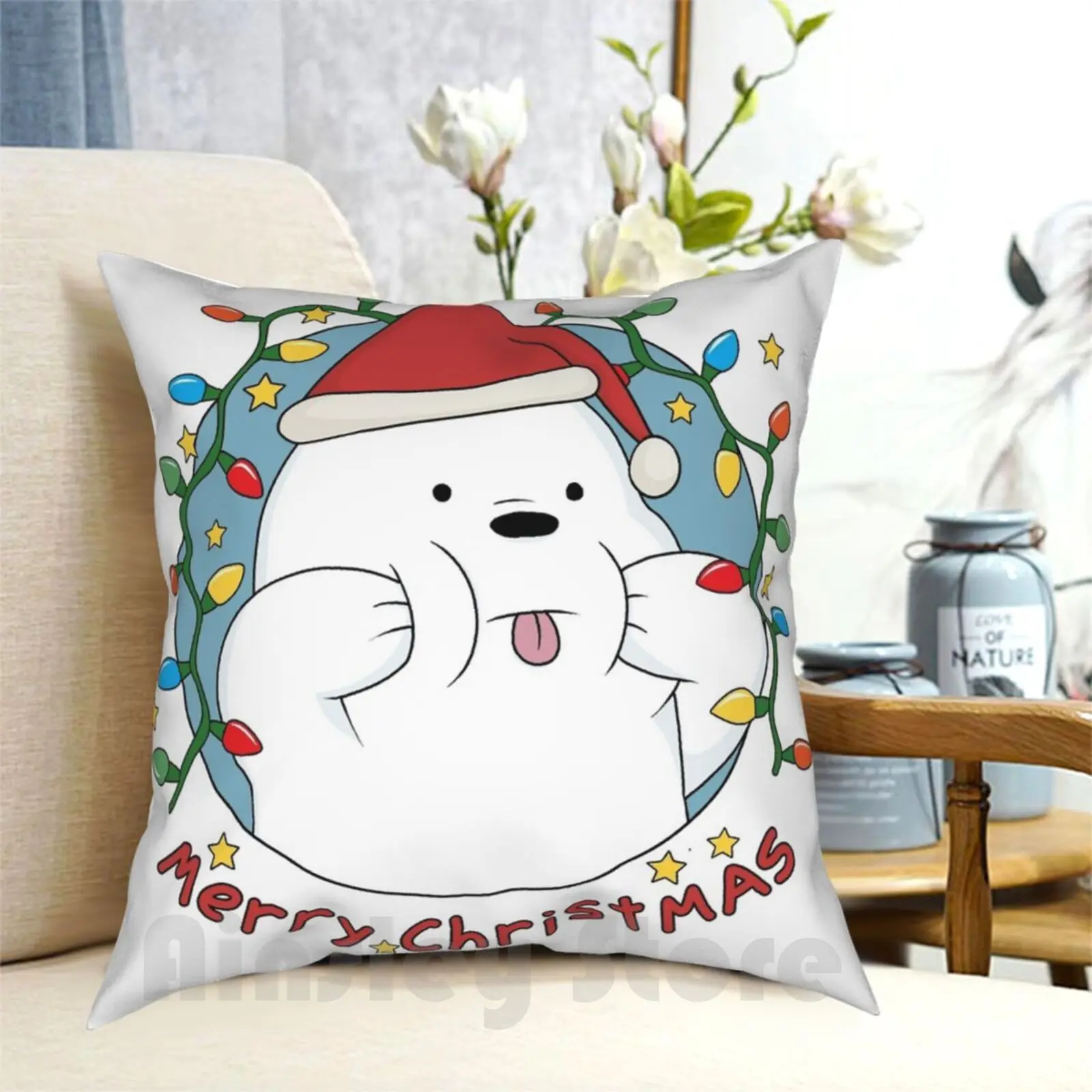 

Чехол-наволочка Ice Bear с надписью «Merry Christmas»