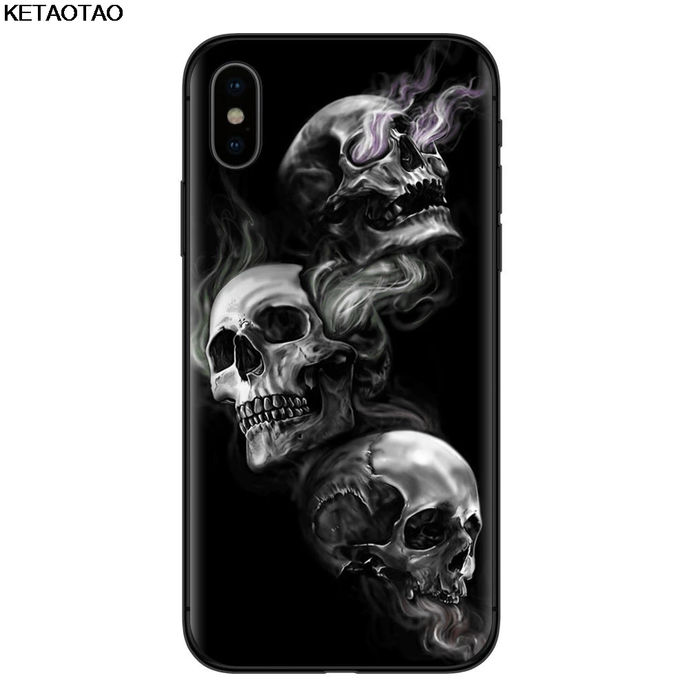 Khaki KETAOTAO Fashion Retro Style Skull Flower for Samsung galaxy S4 S5 S6 S7 S8 S9 S10 edge Note Case Soft TPU Rubber Silicone - Color: Khaki
