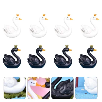 

8pcs Micro Landscape Decoration Interesting Swan Decor Desktop Ornament