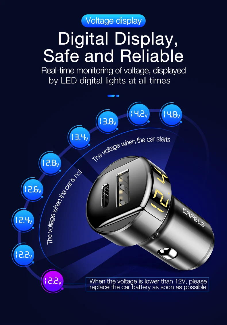 Cafele 36 Вт Быстрая зарядка 4,0 USB Автомобильное зарядное устройство для iPhone Xiaomi huawei samsung QC4.0 QC3.0 usb type C PD быстрое зарядное устройство Автомобильный телефон