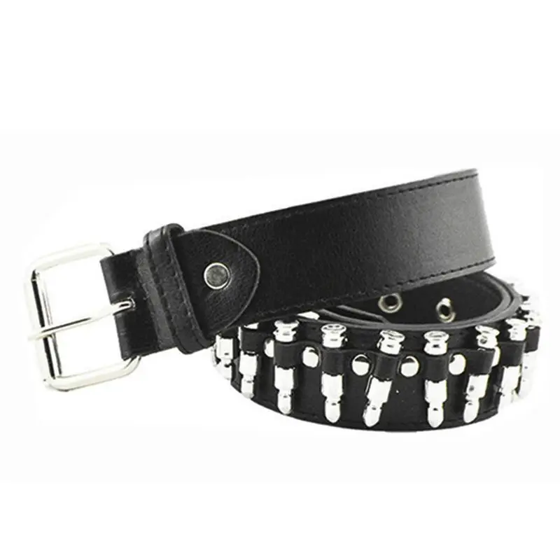 Fashion Ladies Men Punk Imitation Leather Belt Hollow Rivet Wild Waistband 517D