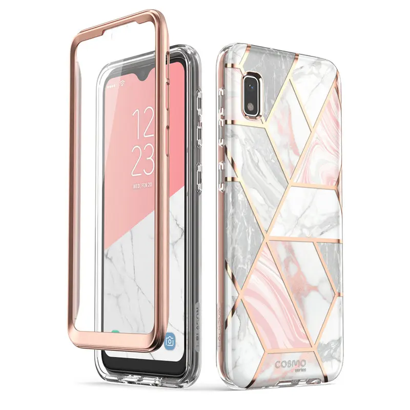 For Samsung Galaxy A10E Case (2019 Release) I-Blason Cosmo Full-Body Glitter Marble Bumper Case With Built-In Screen Protector