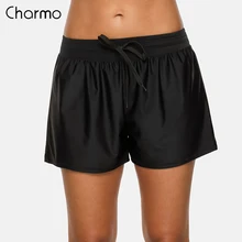Charmo женские плавки свободного кроя бикини однотонного цвета Нижняя повязка плавки шорты для мальчиков