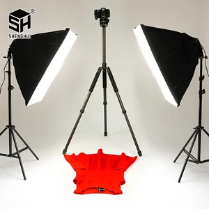 Image 5 - Photographie 50x70CM quatre lampe Softbox Kit avec 8 pièces ampoule boîte souple accessoires trépied support pour professionnel Photo Studio vidéo 